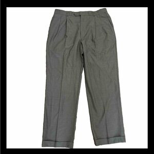 Mens Louis Raphael 100% Wool Dress Pants Trousers Size 38x32 Cuffed Pleated